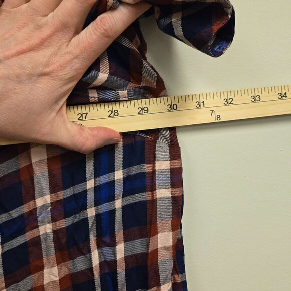 Torrid Womens 4X Milly Plaid Button-Front Shirt Long Sleeve 100% Rayon Multicolo - Picture 8 of 9